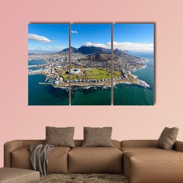 Aerial View Of Cape Town Canvas Wall Art-3 Horizontal-Gallery Wrap-37" x 24"-Tiaracle