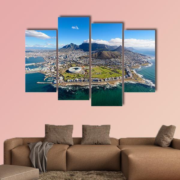 Aerial View Of Cape Town Canvas Wall Art-4 Pop-Gallery Wrap-50" x 32"-Tiaracle