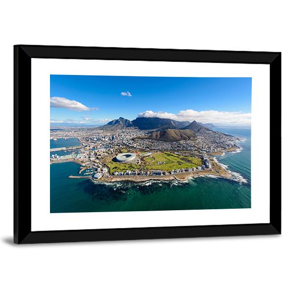 Aerial View Of Cape Town Canvas Wall Art-3 Horizontal-Gallery Wrap-25" x 16"-Tiaracle