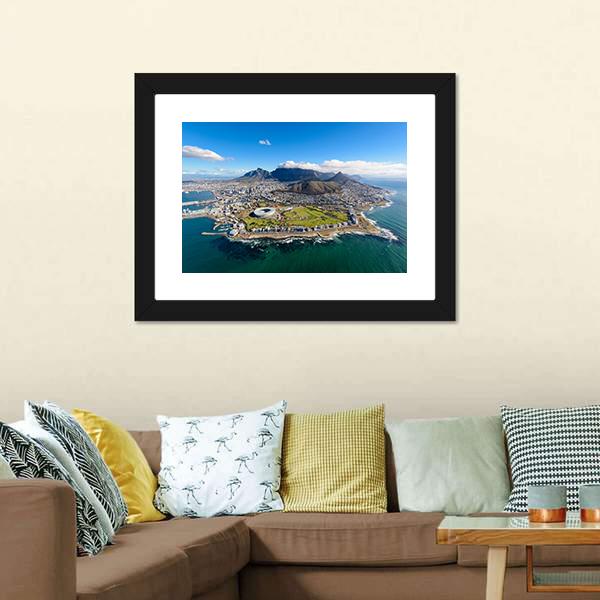 Aerial View Of Cape Town Canvas Wall Art-3 Horizontal-Gallery Wrap-25" x 16"-Tiaracle