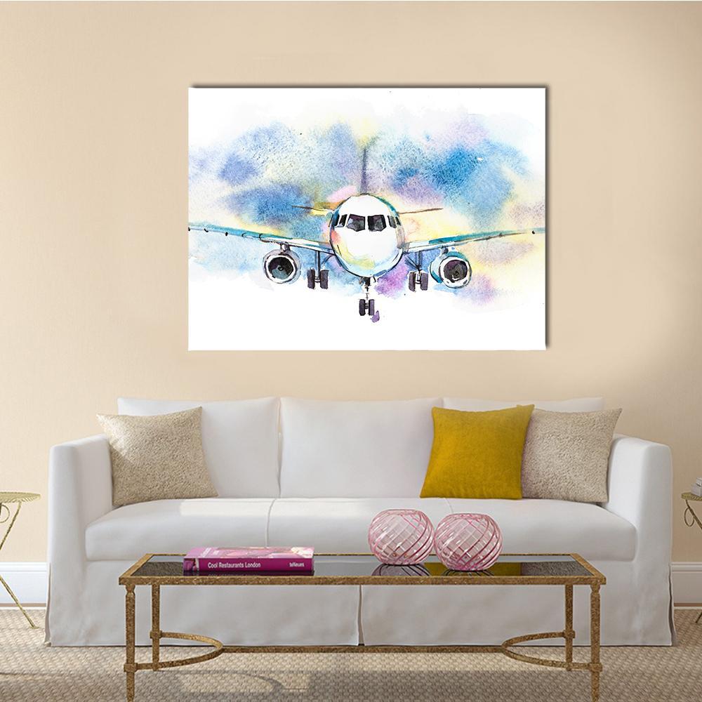Aircraft Airplane Flying Canvas Wall Art-1 Piece-Gallery Wrap-48" x 32"-Tiaracle