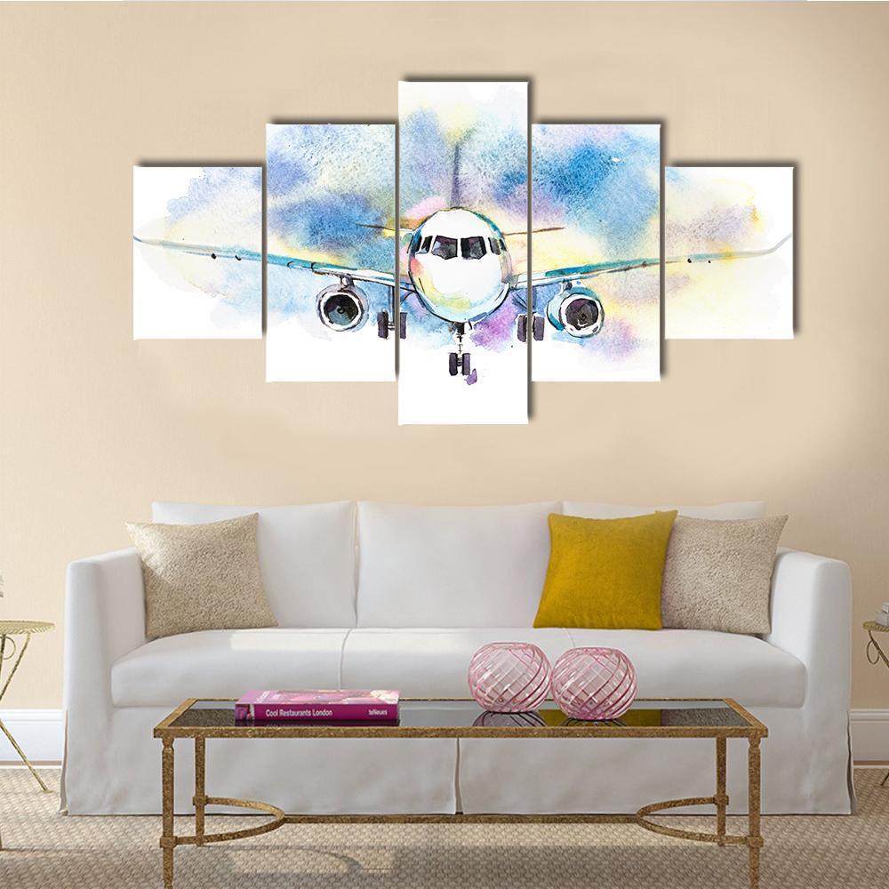 Aircraft Airplane Flying Canvas Wall Art-1 Piece-Gallery Wrap-48" x 32"-Tiaracle