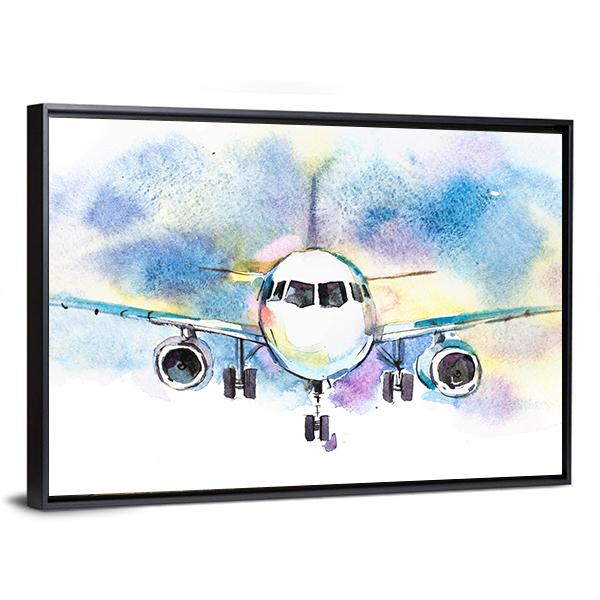 Aircraft Airplane Flying Canvas Wall Art-3 Horizontal-Gallery Wrap-25" x 16"-Tiaracle
