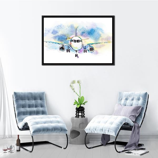 Aircraft Airplane Flying Canvas Wall Art-3 Horizontal-Gallery Wrap-25" x 16"-Tiaracle