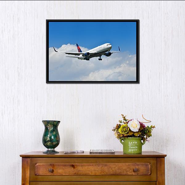 Aircraft Approach Canvas Wall Art-1 Piece-Floating Frame-24" x 16"-Tiaracle
