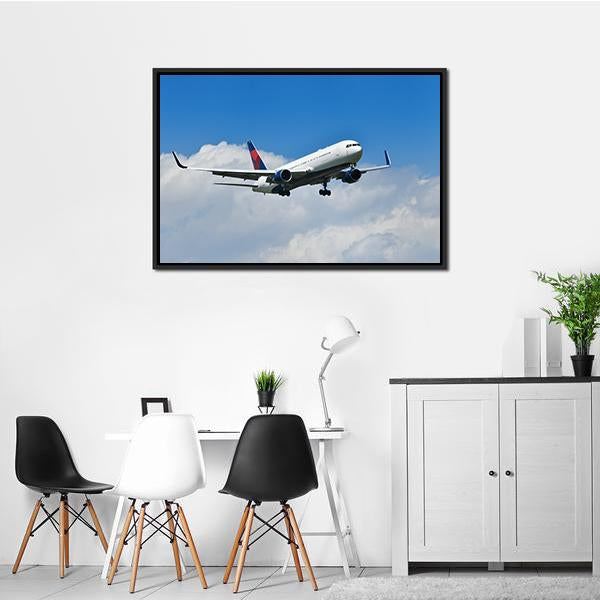 Aircraft Approach Canvas Wall Art-1 Piece-Floating Frame-24" x 16"-Tiaracle