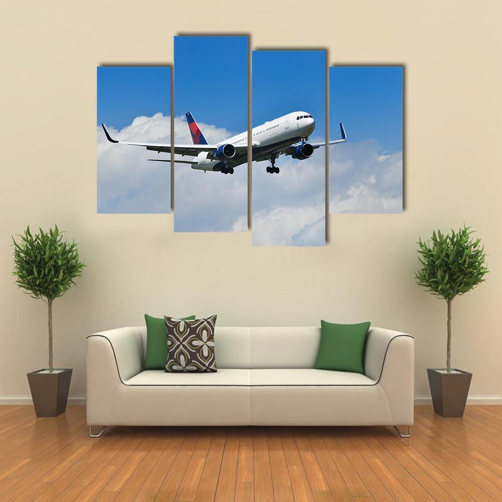 Aircraft Approach Canvas Wall Art-4 Pop-Gallery Wrap-50" x 32"-Tiaracle