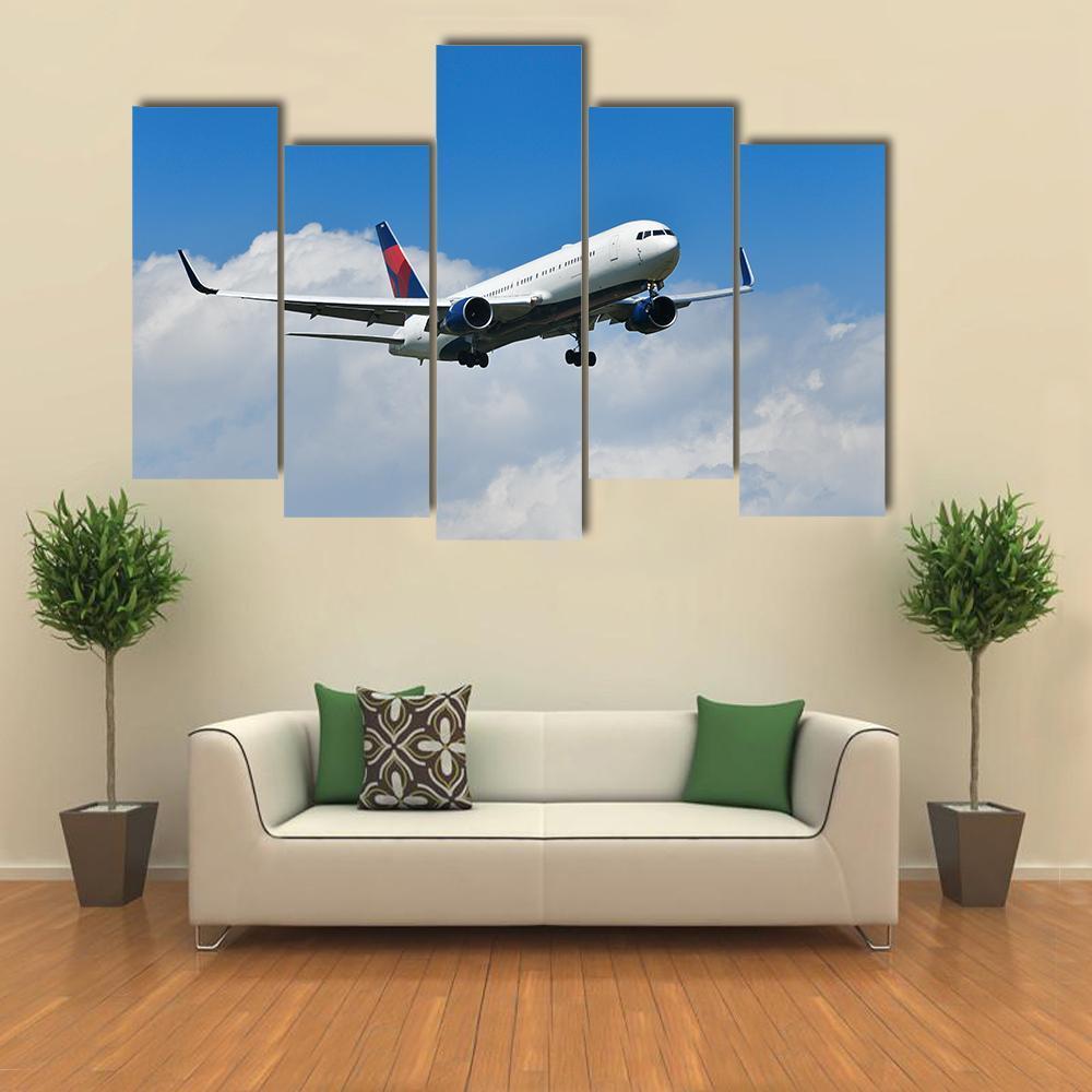 Aircraft Approach Canvas Wall Art-5 Pop-Gallery Wrap-47" x 32"-Tiaracle