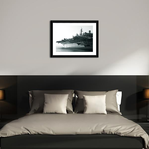 Aircraft Carrier In Ocean Canvas Wall Art-3 Horizontal-Gallery Wrap-25" x 16"-Tiaracle
