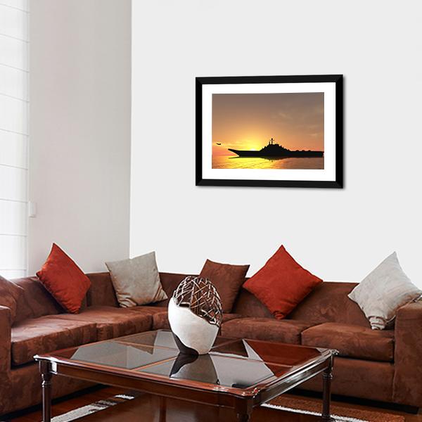 Aircraft Carrier On Sea Near Iraq Canvas Wall Art-3 Horizontal-Gallery Wrap-25" x 16"-Tiaracle