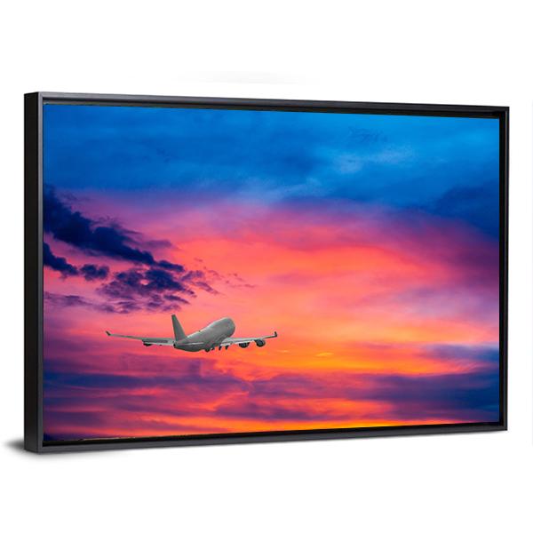 Aircraft In Sky With Cloud Canvas Wall Art-3 Horizontal-Gallery Wrap-25" x 16"-Tiaracle