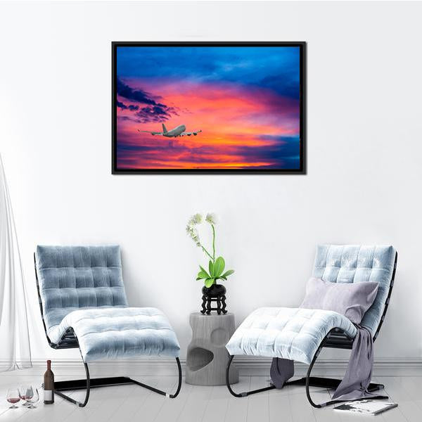 Aircraft In Sky With Cloud Canvas Wall Art-3 Horizontal-Gallery Wrap-25" x 16"-Tiaracle