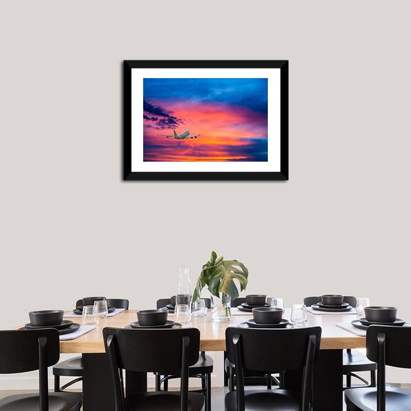 Aircraft In Sky With Cloud Canvas Wall Art-3 Horizontal-Gallery Wrap-25" x 16"-Tiaracle