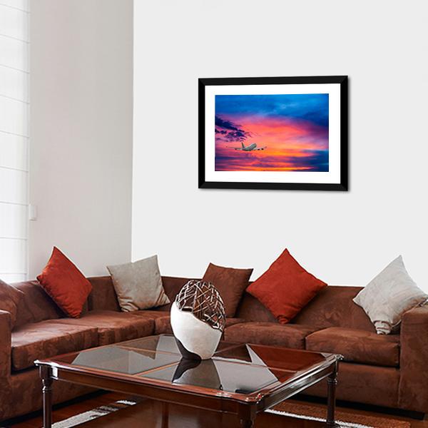Aircraft In Sky With Cloud Canvas Wall Art-3 Horizontal-Gallery Wrap-25" x 16"-Tiaracle