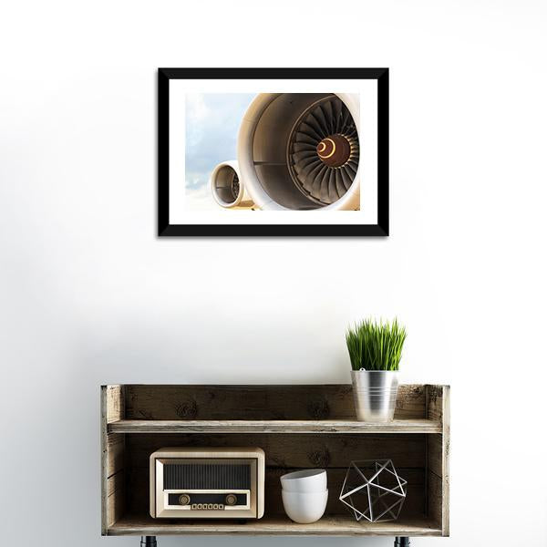Airplane Engine Jet Canvas Wall Art-1 Piece-Framed Print-20" x 16"-Tiaracle