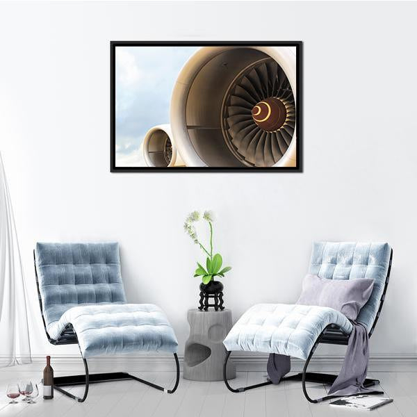Airplane Engine Jet Canvas Wall Art-3 Horizontal-Gallery Wrap-25" x 16"-Tiaracle