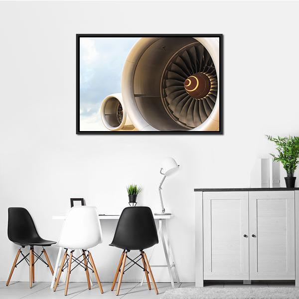 Airplane Engine Jet Canvas Wall Art-3 Horizontal-Gallery Wrap-25" x 16"-Tiaracle