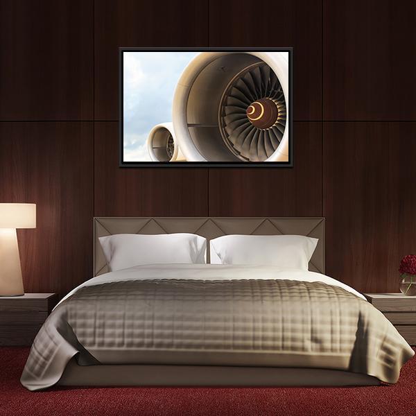 Airplane Engine Jet Canvas Wall Art-3 Horizontal-Gallery Wrap-25" x 16"-Tiaracle