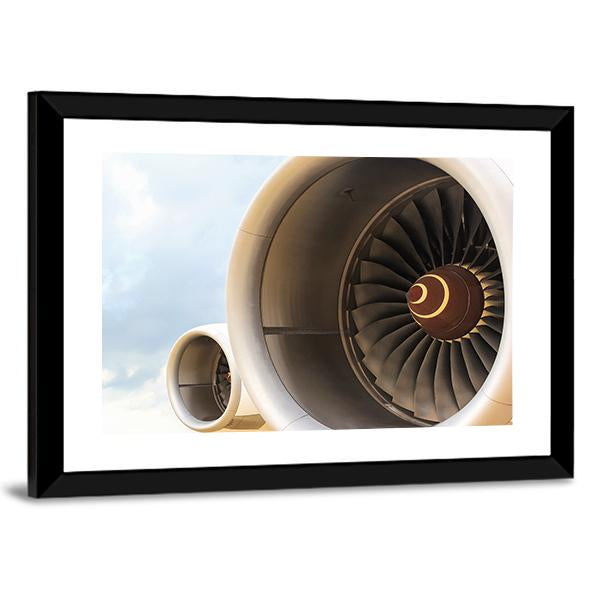 Airplane Engine Jet Canvas Wall Art-3 Horizontal-Gallery Wrap-25" x 16"-Tiaracle