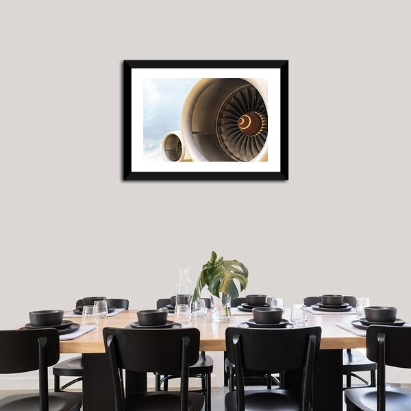 Airplane Engine Jet Canvas Wall Art-3 Horizontal-Gallery Wrap-25" x 16"-Tiaracle