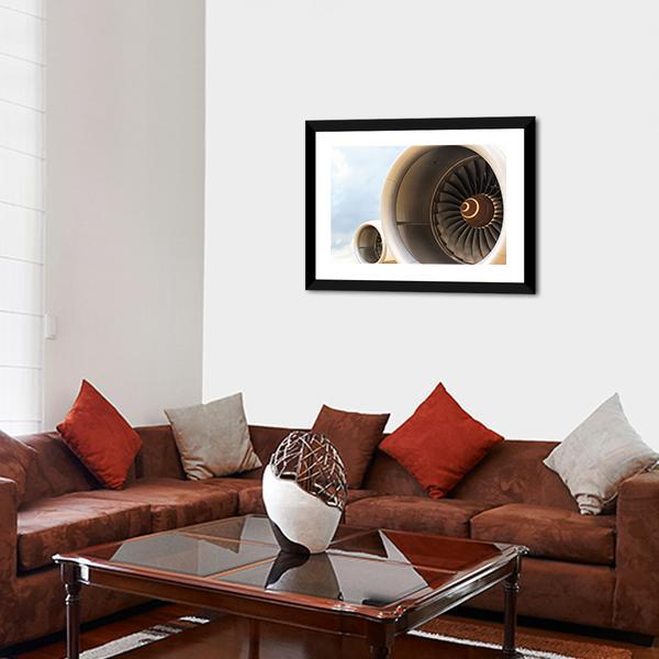 Airplane Engine Jet Canvas Wall Art-3 Horizontal-Gallery Wrap-25" x 16"-Tiaracle