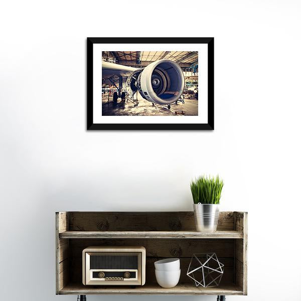 Airplane Engine Maintenance Canvas Wall Art-1 Piece-Framed Print-20" x 16"-Tiaracle