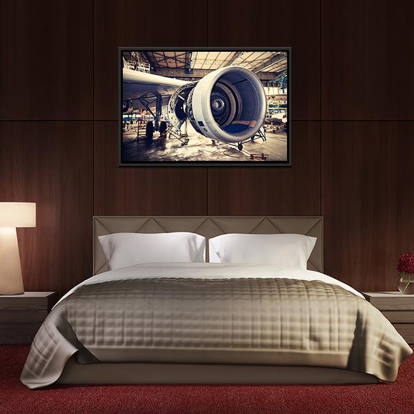 Airplane Engine Maintenance Canvas Wall Art-3 Horizontal-Gallery Wrap-25" x 16"-Tiaracle