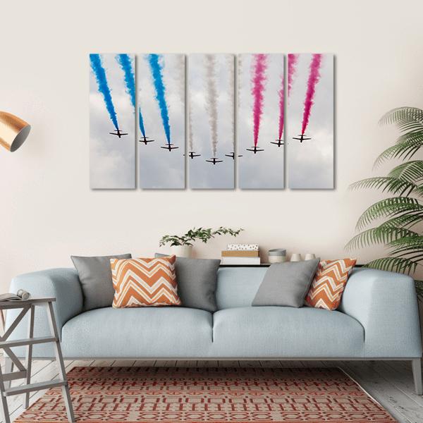 Airplanes Colorful Air Show Canvas Wall Art-5 Horizontal-Gallery Wrap-22" x 12"-Tiaracle