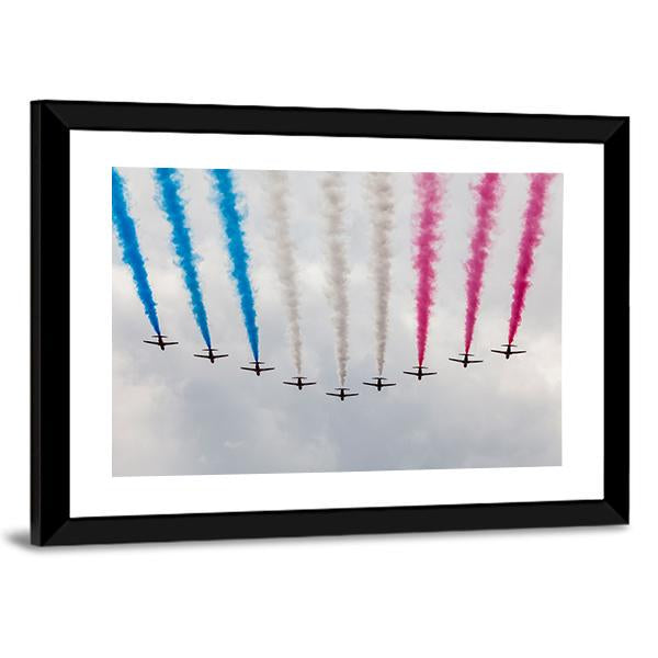 Airplanes Colorful Air Show Canvas Wall Art-3 Horizontal-Gallery Wrap-25" x 16"-Tiaracle
