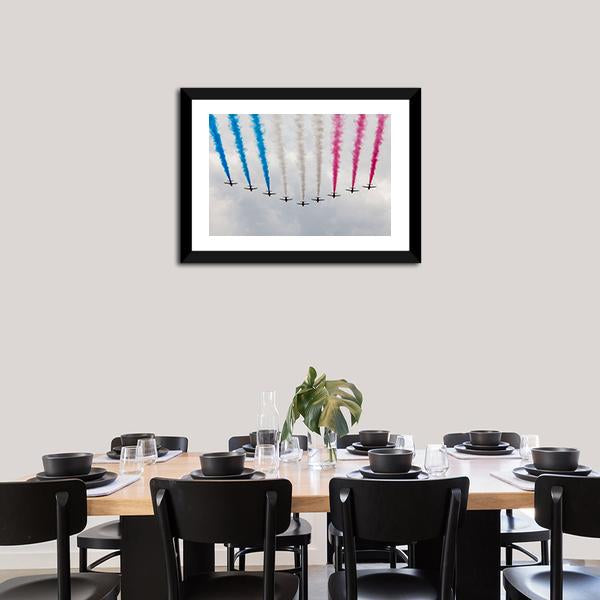Airplanes Colorful Air Show Canvas Wall Art-3 Horizontal-Gallery Wrap-25" x 16"-Tiaracle