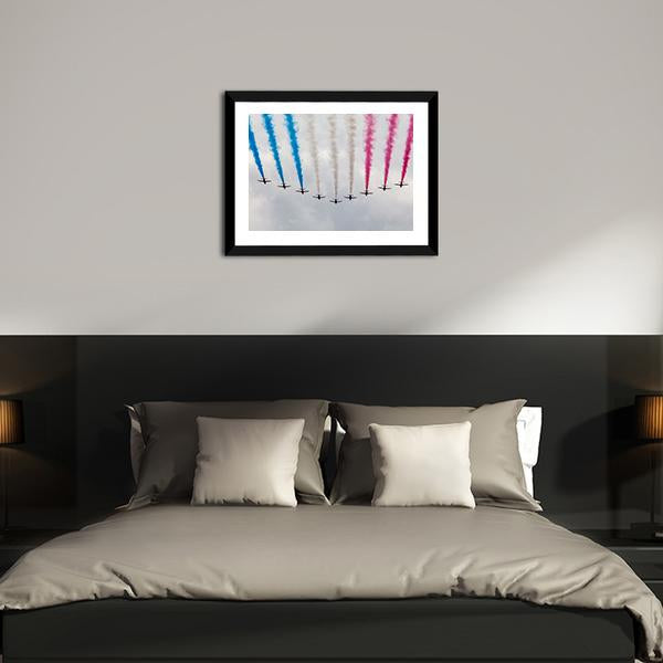 Airplanes Colorful Air Show Canvas Wall Art-3 Horizontal-Gallery Wrap-25" x 16"-Tiaracle