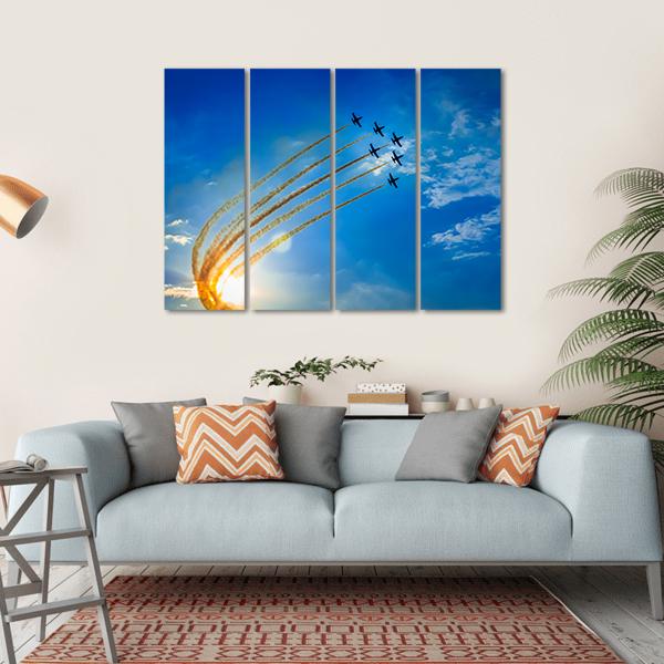Airplanes On Airshow Canvas Wall Art-4 Horizontal-Gallery Wrap-34&quot; x 24&quot;-Tiaracle