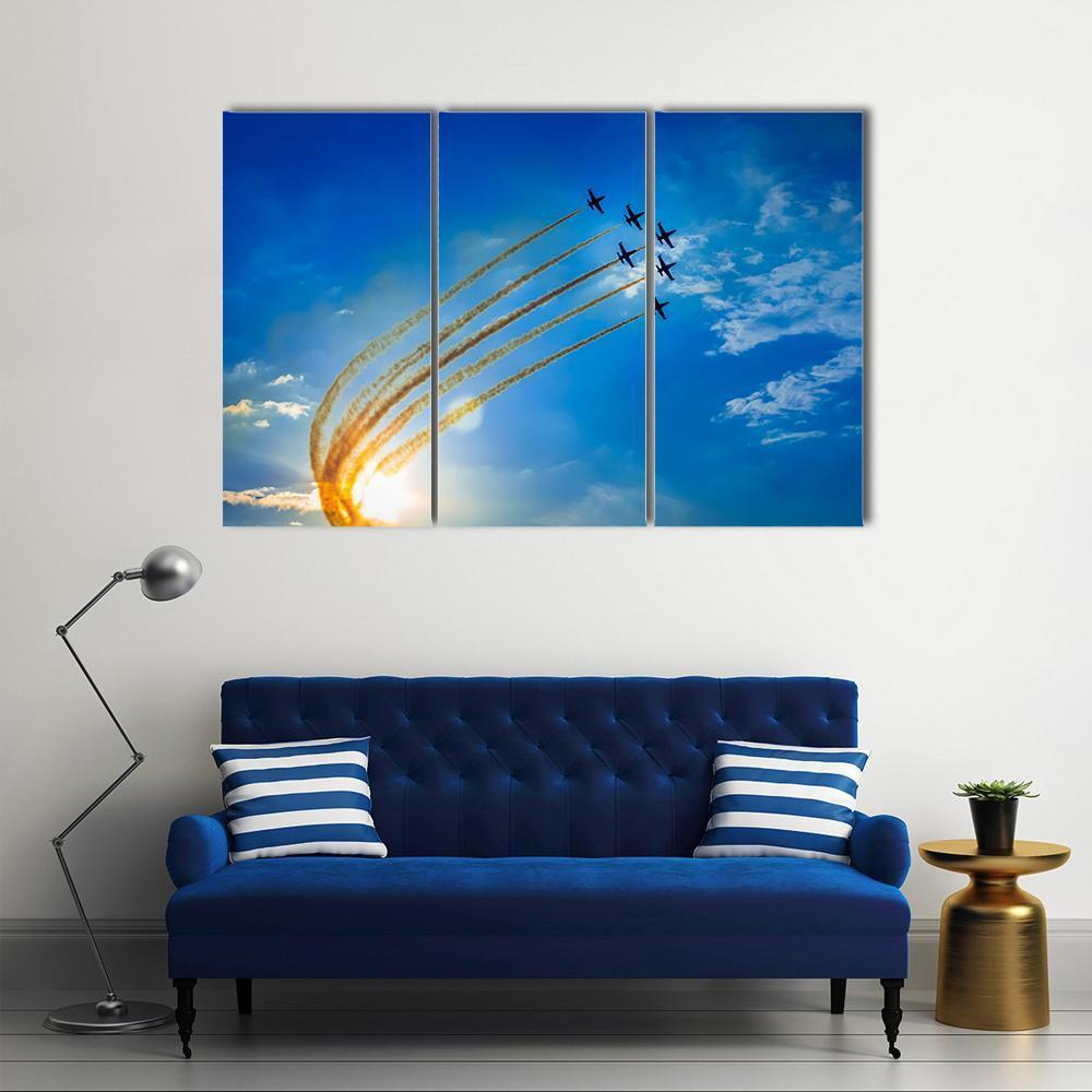Airplanes On Airshow Canvas Wall Art-3 Horizontal-Gallery Wrap-37" x 24"-Tiaracle