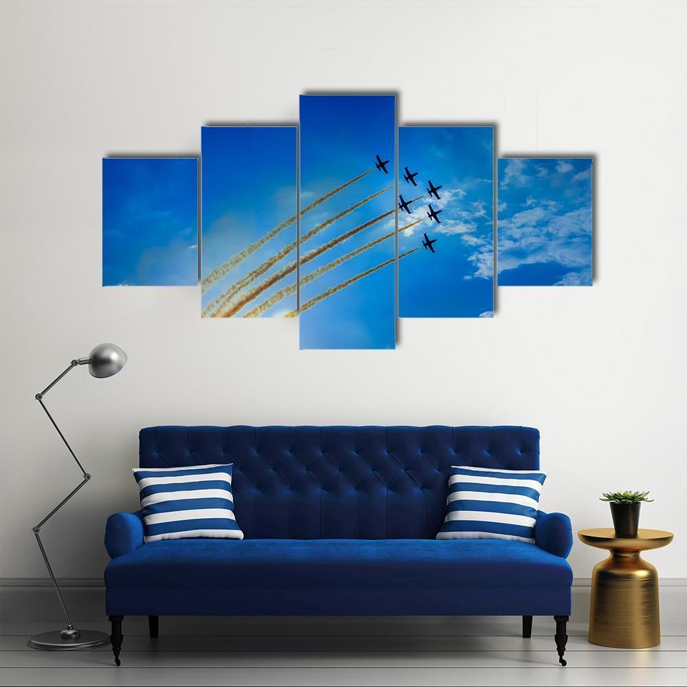 Airplanes On Airshow Canvas Wall Art-3 Horizontal-Gallery Wrap-37" x 24"-Tiaracle