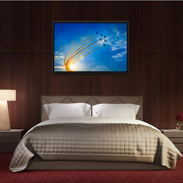 Airplanes On Airshow Panoramic Canvas Wall Art-1 Piece-36" x 12"-Tiaracle
