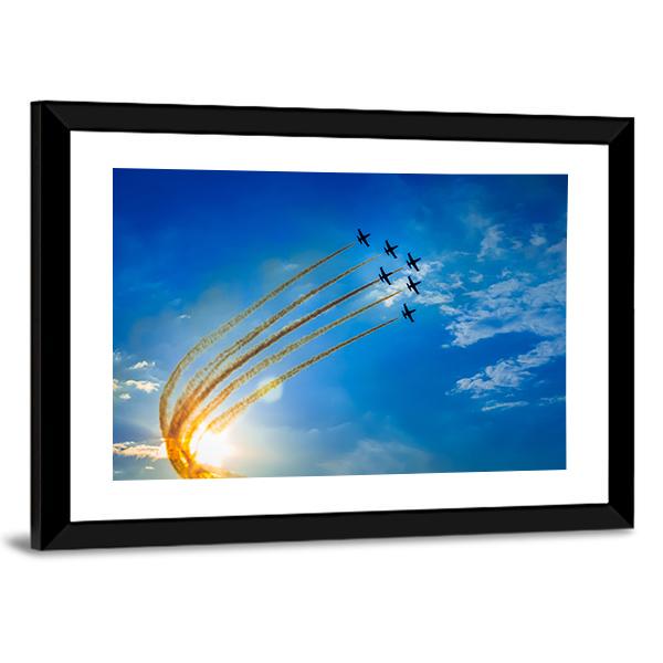 Airplanes On Airshow Panoramic Canvas Wall Art-1 Piece-36" x 12"-Tiaracle