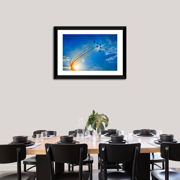 Airplanes On Airshow Panoramic Canvas Wall Art-1 Piece-36" x 12"-Tiaracle