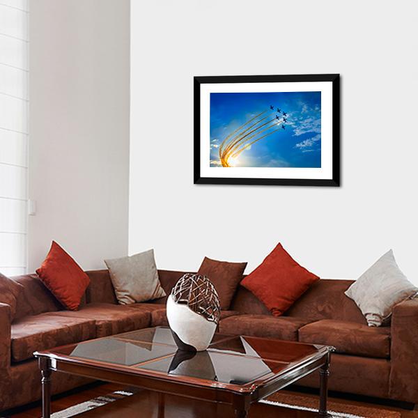 Airplanes On Airshow Panoramic Canvas Wall Art-1 Piece-36" x 12"-Tiaracle