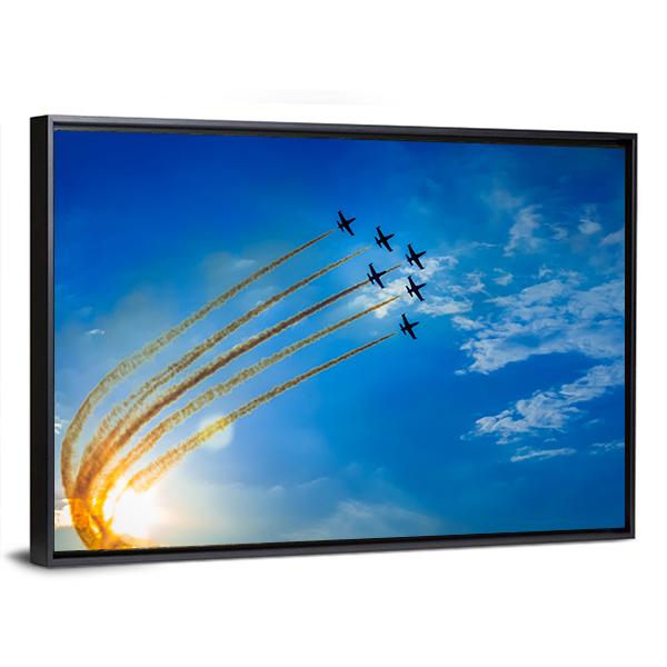 Airplanes On Airshow Panoramic Canvas Wall Art-1 Piece-36" x 12"-Tiaracle