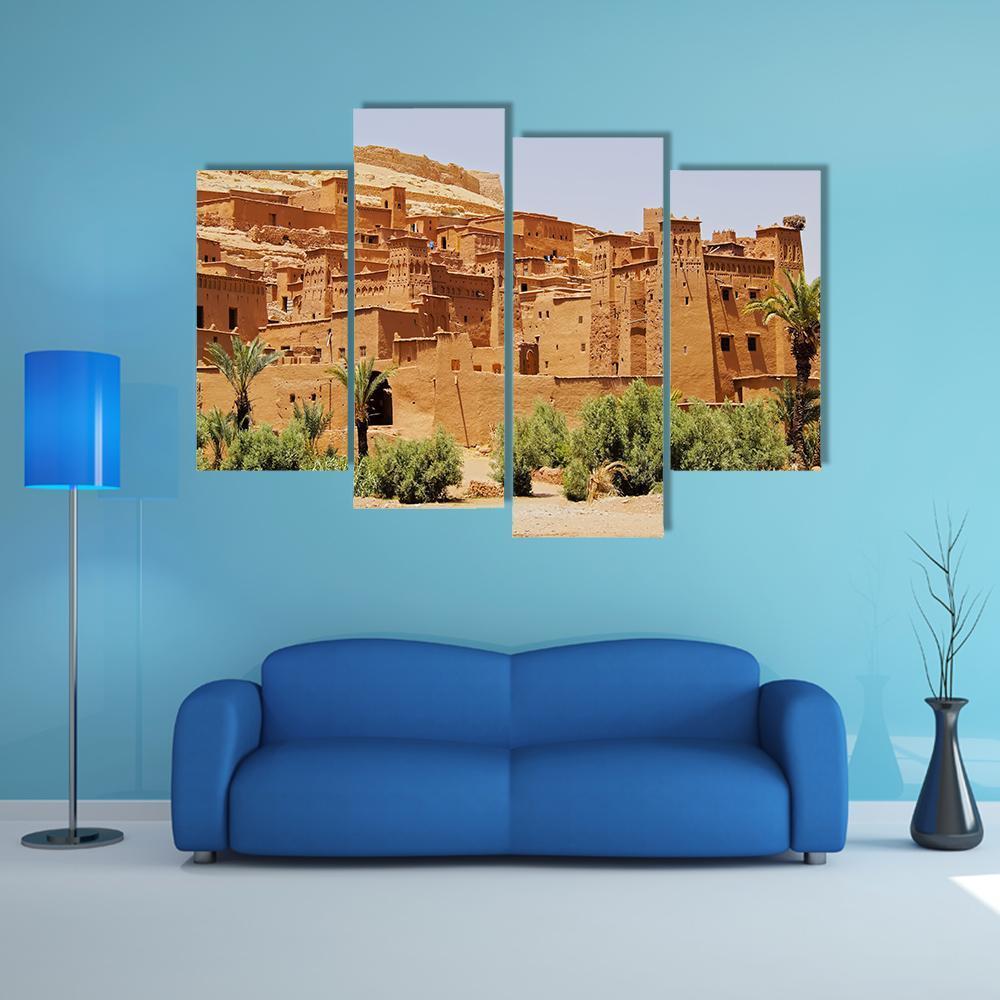 Ait Benhaddou Canvas Wall Art-4 Pop-Gallery Wrap-50" x 32"-Tiaracle