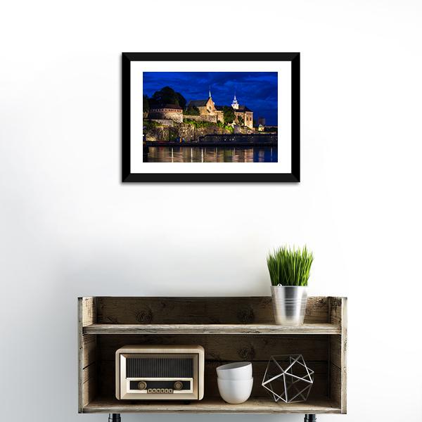 Akershus Fortress And Castle Canvas Wall Art-1 Piece-Framed Print-20" x 16"-Tiaracle