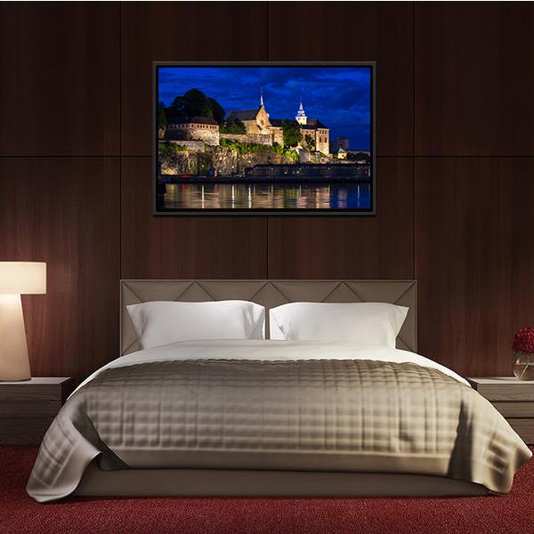 Akershus Fortress And Castle Canvas Wall Art-5 Horizontal-Gallery Wrap-22" x 12"-Tiaracle