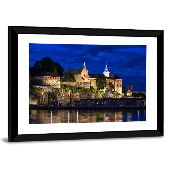 Akershus Fortress And Castle Canvas Wall Art-3 Horizontal-Gallery Wrap-25&quot; x 16&quot;-Tiaracle
