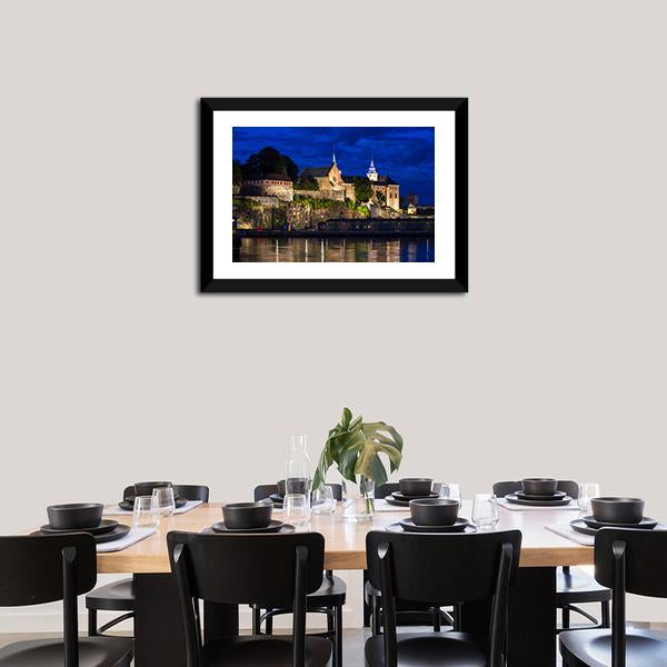 Akershus Fortress And Castle Canvas Wall Art-3 Horizontal-Gallery Wrap-25" x 16"-Tiaracle