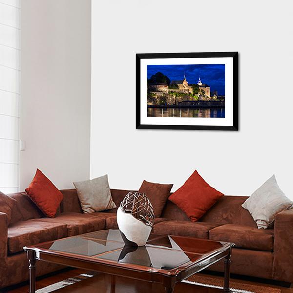Akershus Fortress And Castle Canvas Wall Art-3 Horizontal-Gallery Wrap-25&quot; x 16&quot;-Tiaracle