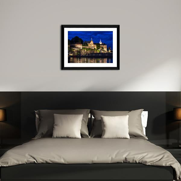 Akershus Fortress And Castle Canvas Wall Art-3 Horizontal-Gallery Wrap-25&quot; x 16&quot;-Tiaracle