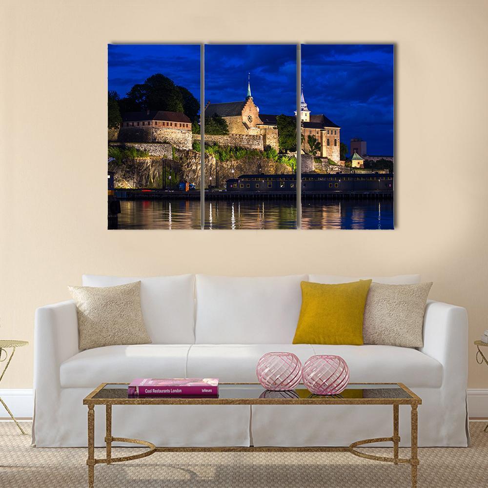 Akershus Fortress And Castle Canvas Wall Art-3 Horizontal-Gallery Wrap-37" x 24"-Tiaracle