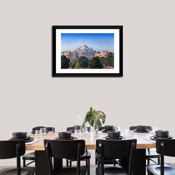 Akshardham Temple Canvas Wall Art-5 Horizontal-Gallery Wrap-22" x 12"-Tiaracle