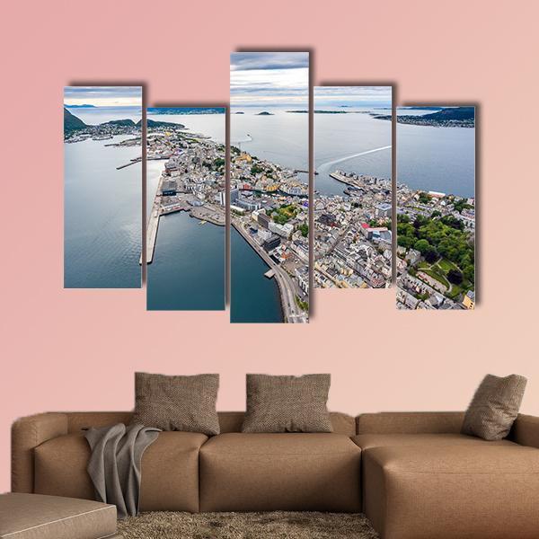 Alesund Norway Canvas Wall Art-5 Pop-Gallery Wrap-47" x 32"-Tiaracle