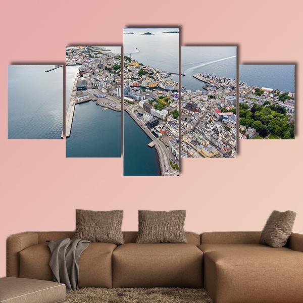 Alesund Norway Canvas Wall Art-5 Star-Gallery Wrap-62" x 32"-Tiaracle